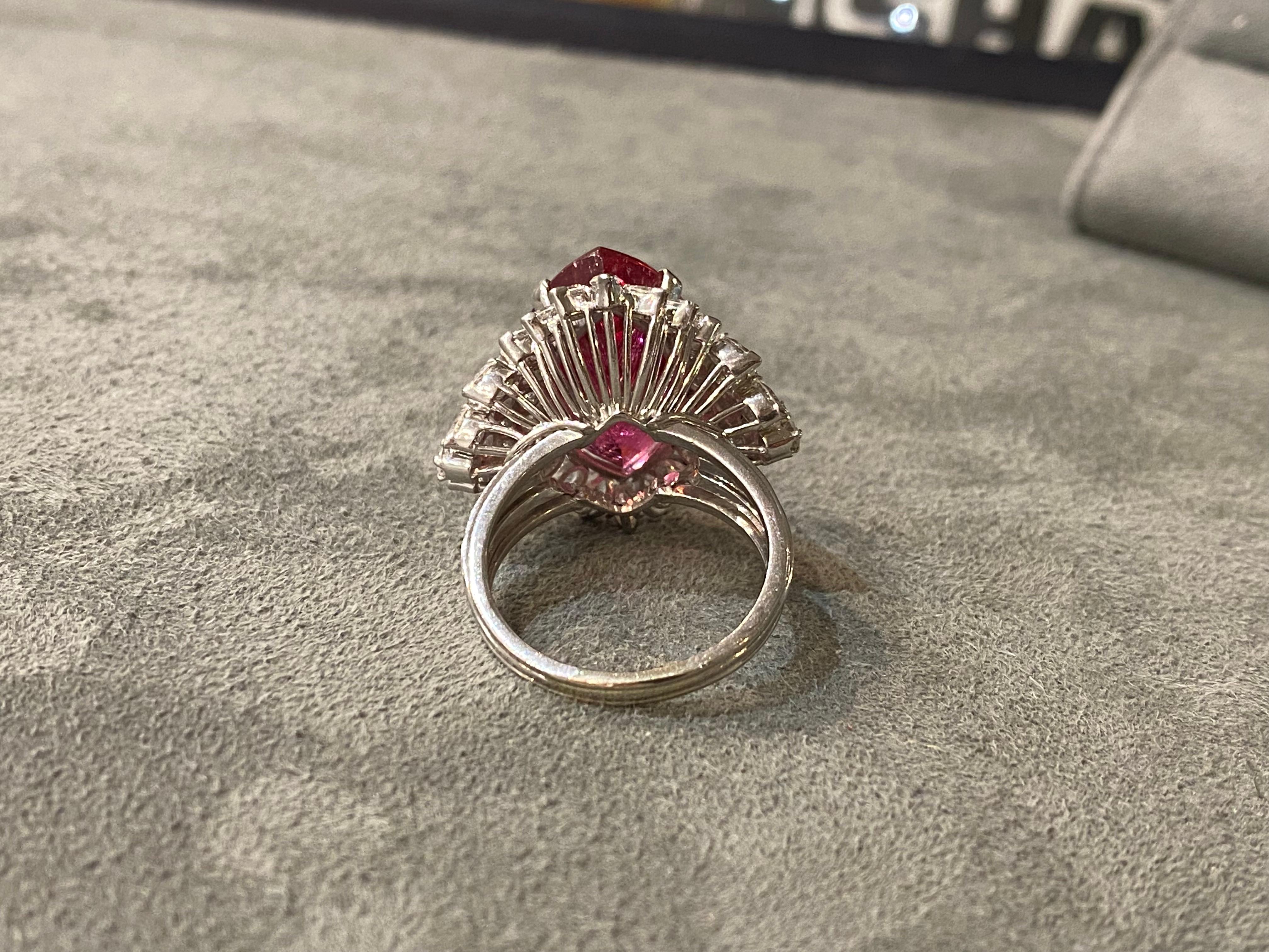 Rubellite Tourmaline and Diamond Ring 1