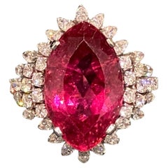 Rubellite Tourmaline and Diamond Ring