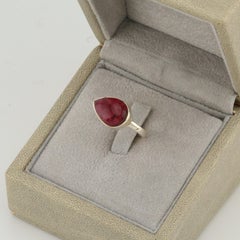 Rubellite tourmaline crystal ring