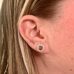 Orecchini di diamanti con tormalina rubellite 14k WG 2,55 TCW certificati