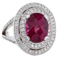 Rubellite Tourmaline & Diamond Ring