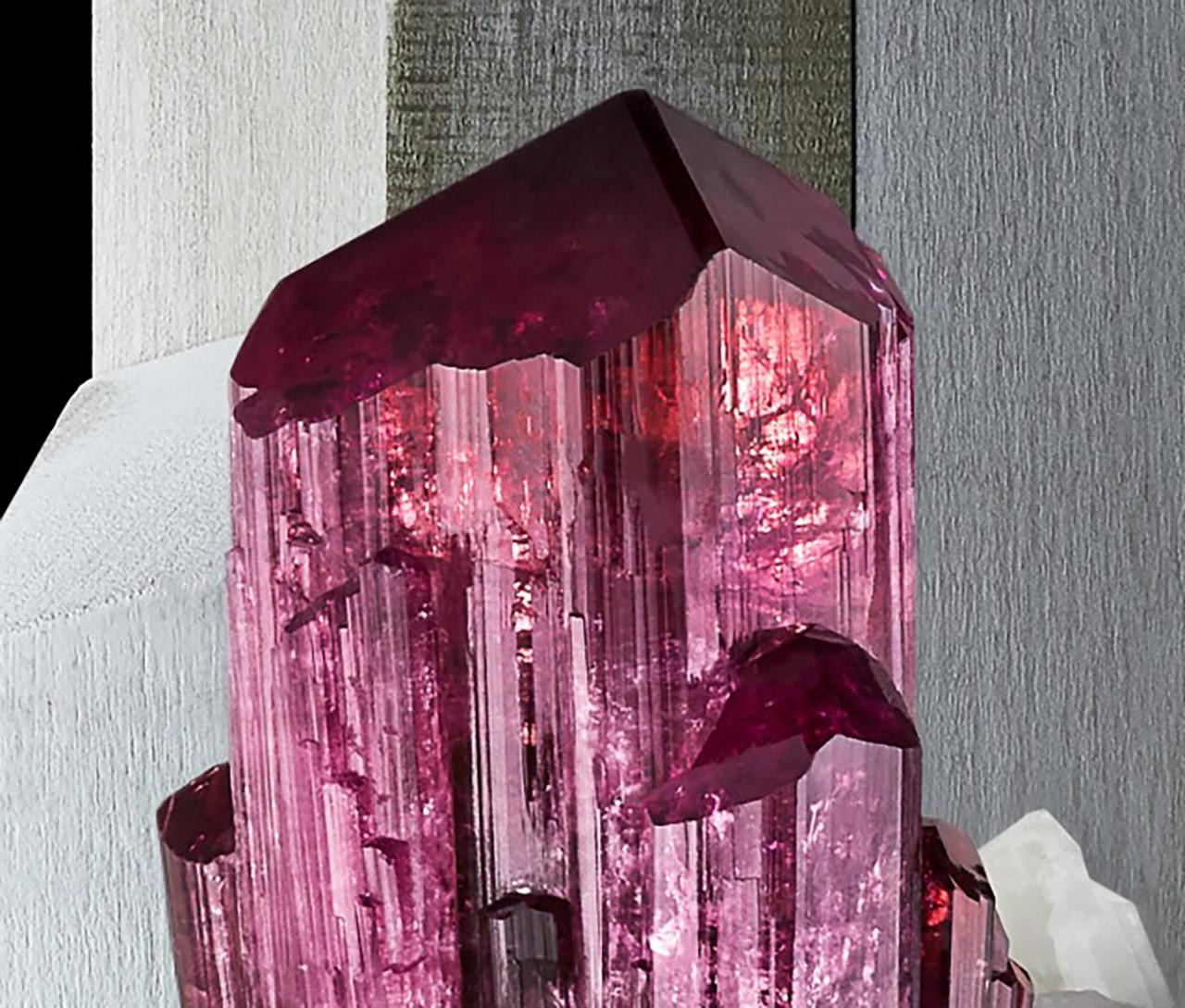 rubellite in quartz