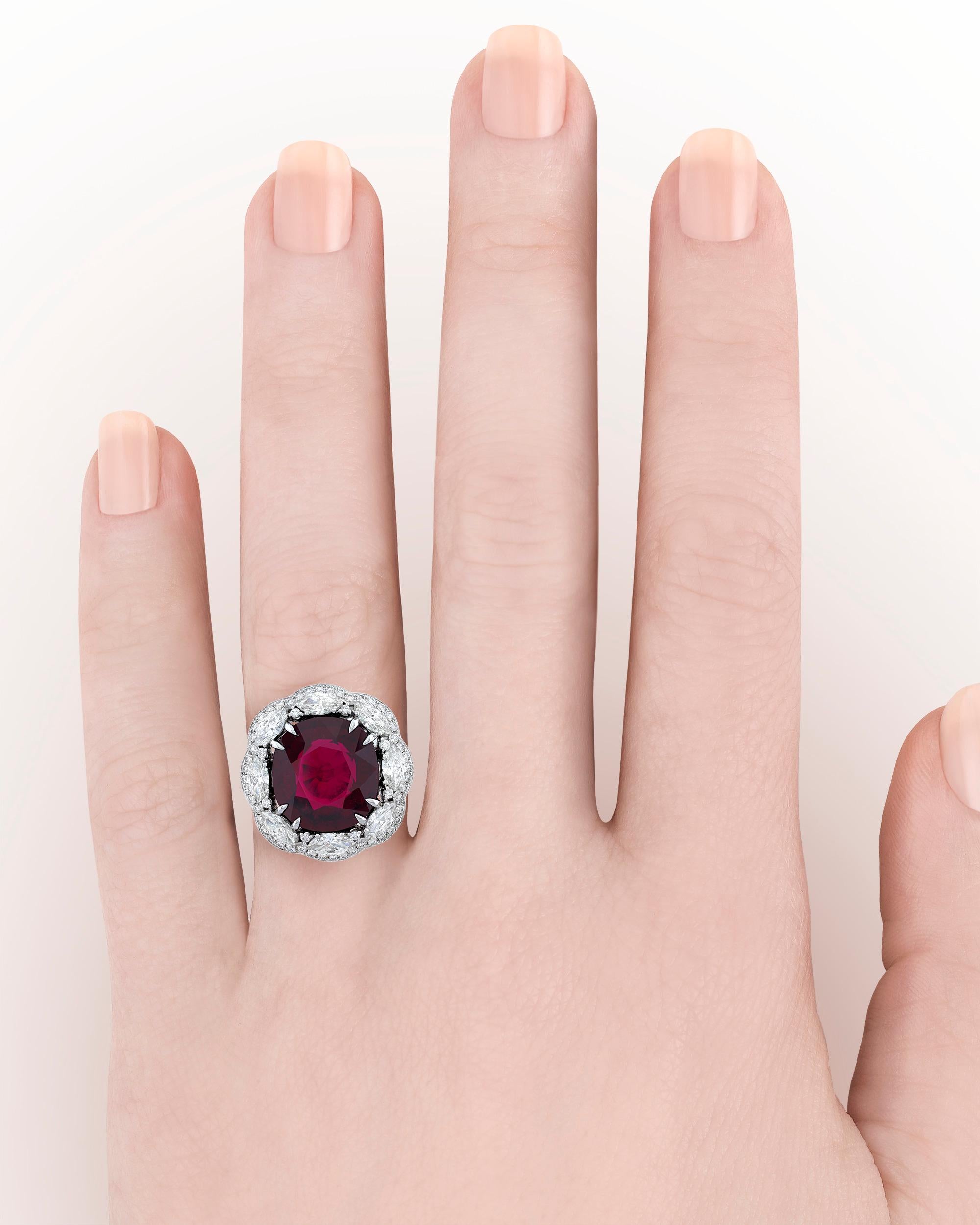 Modern Rubellite Tourmaline Ring, 9.52 Carat