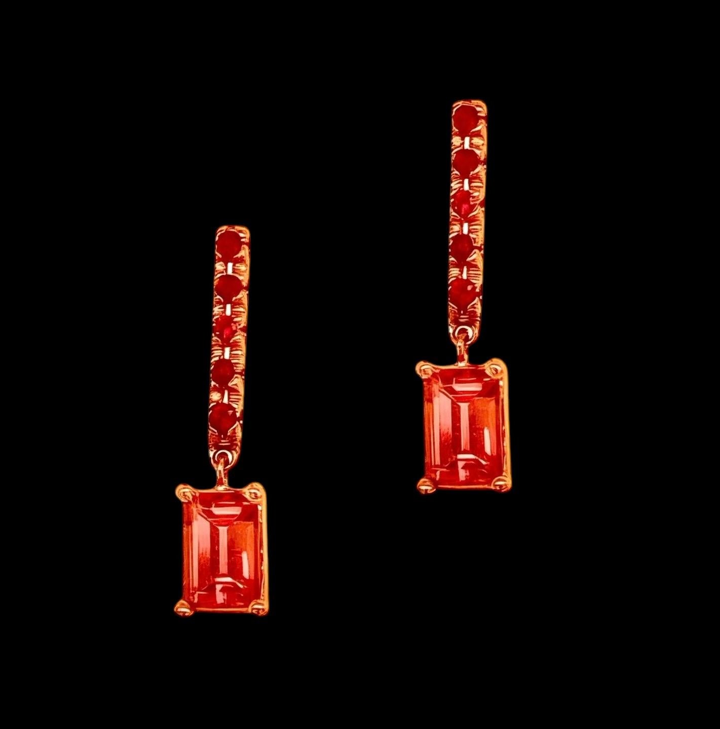 Rubellite Tourmaline Ruby Earrings 14k Gold 1.25 TCW Certified For Sale 7