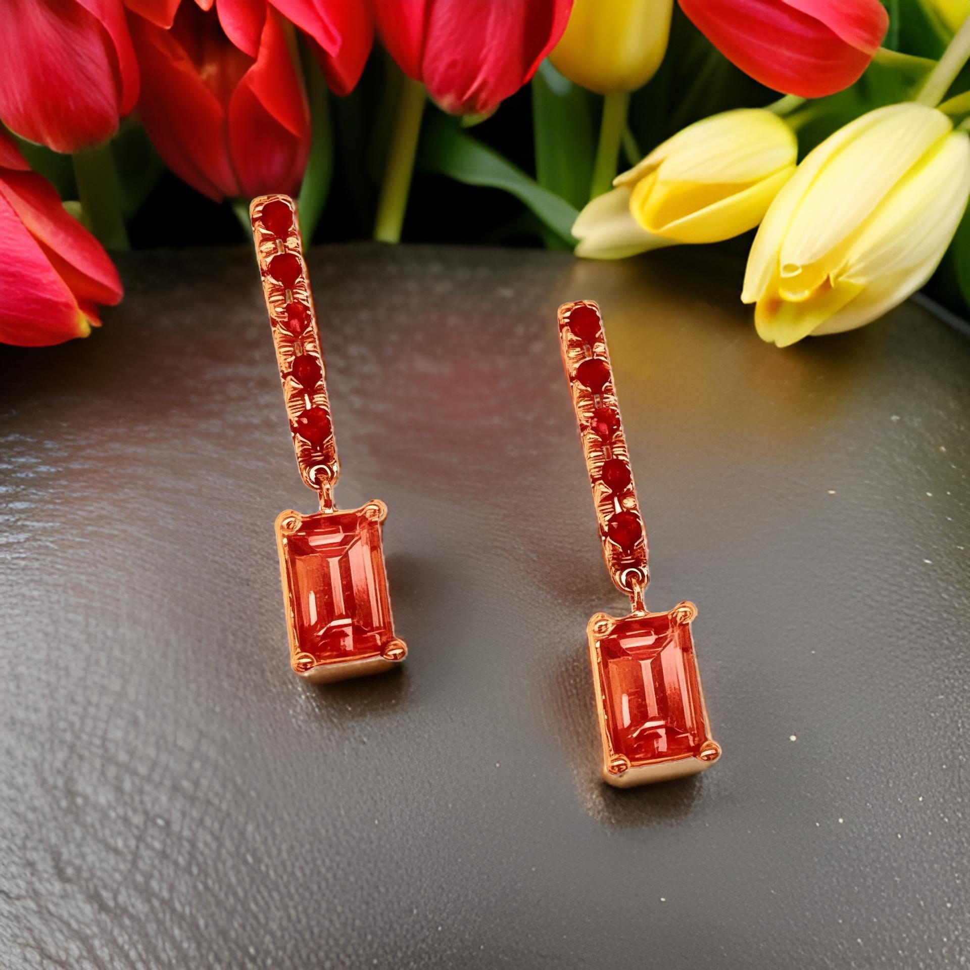 Rubellite Tourmaline Ruby Earrings 14k Gold 1.25 TCW Certified For Sale 9