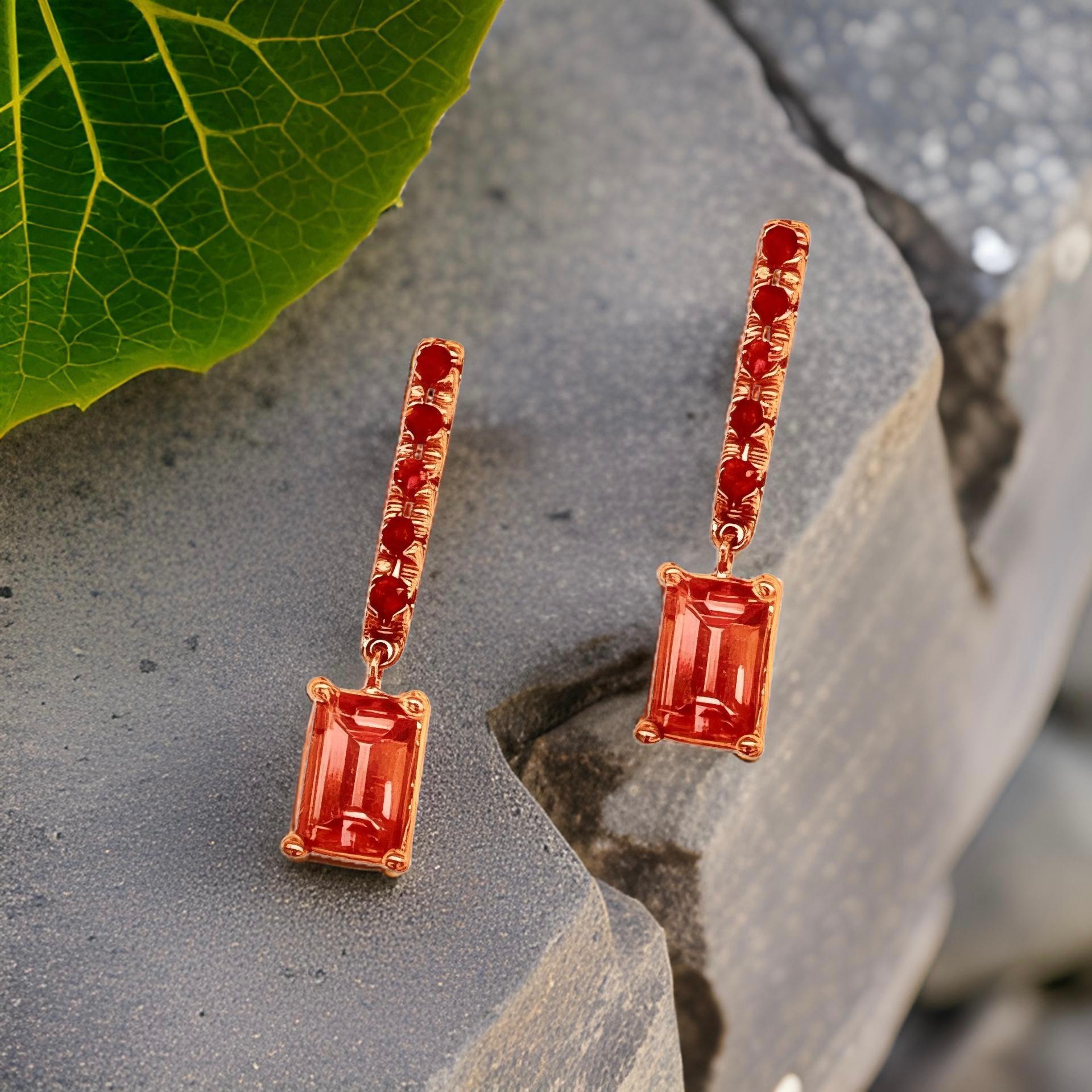 Rubellite Tourmaline Ruby Earrings 14k Gold 1.25 TCW Certified In New Condition For Sale In Brooklyn, NY