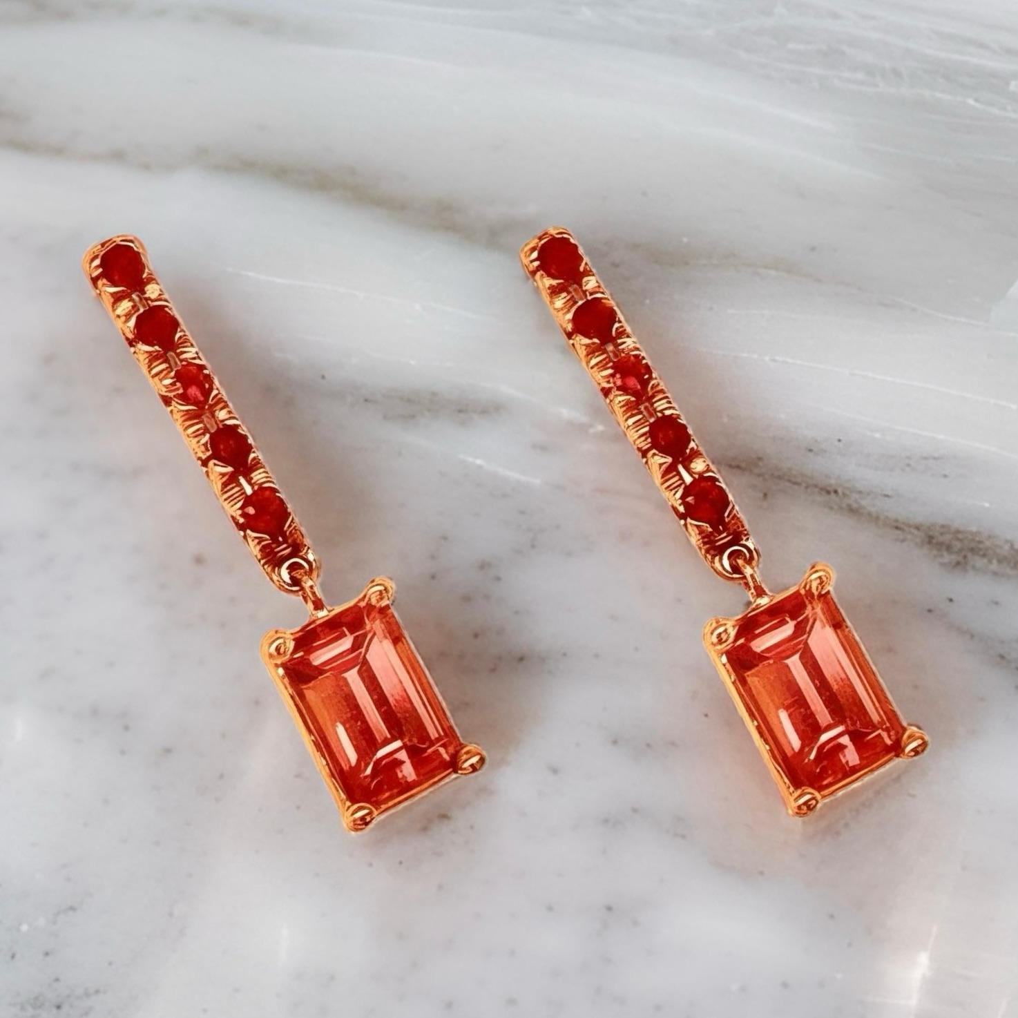 Rubellite Tourmaline Ruby Earrings 14k Gold 1.25 TCW Certified For Sale 1