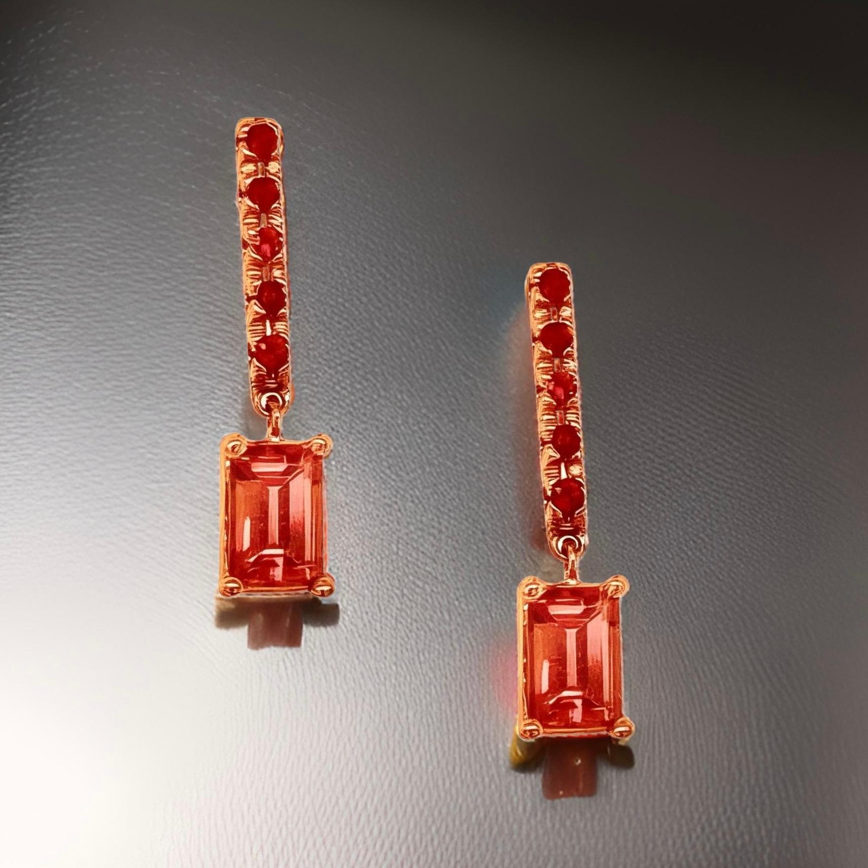 Rubellite Tourmaline Ruby Earrings 14k Gold 1.25 TCW Certified For Sale 3