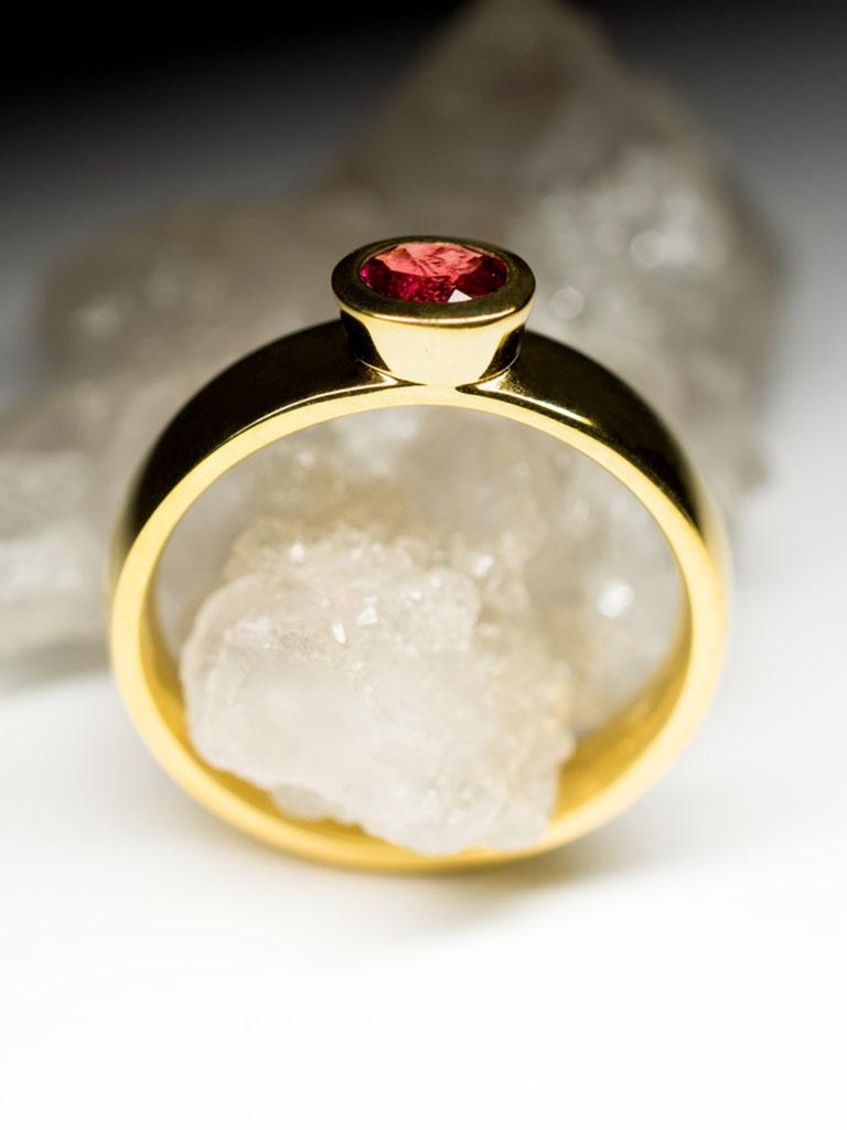 Rubellite Bague Or Jaune Rapport Bijoux Classic Coupe Ovale Rose Chaud Fiançailles Neuf - En vente à Berlin, DE