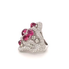 Rubellites Entangled Diamond Multi Rope Ring