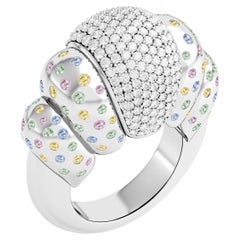 Ruben Manuel Designs Spring 18K WG Diamant und Saphir Schildkrötenring