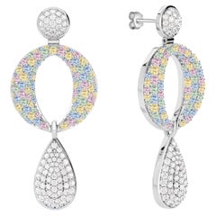Ruben Manuel Frühlingsohrringe. 18K WG Diamant und Saphir Frühlings-Ohrringe.
