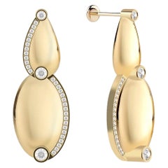 Ruben Manuel Sommer-Ohrringe. 18 Karat 2 Oval mit VS Weißen Diamanten 1,09 Gesamtkaratgewicht