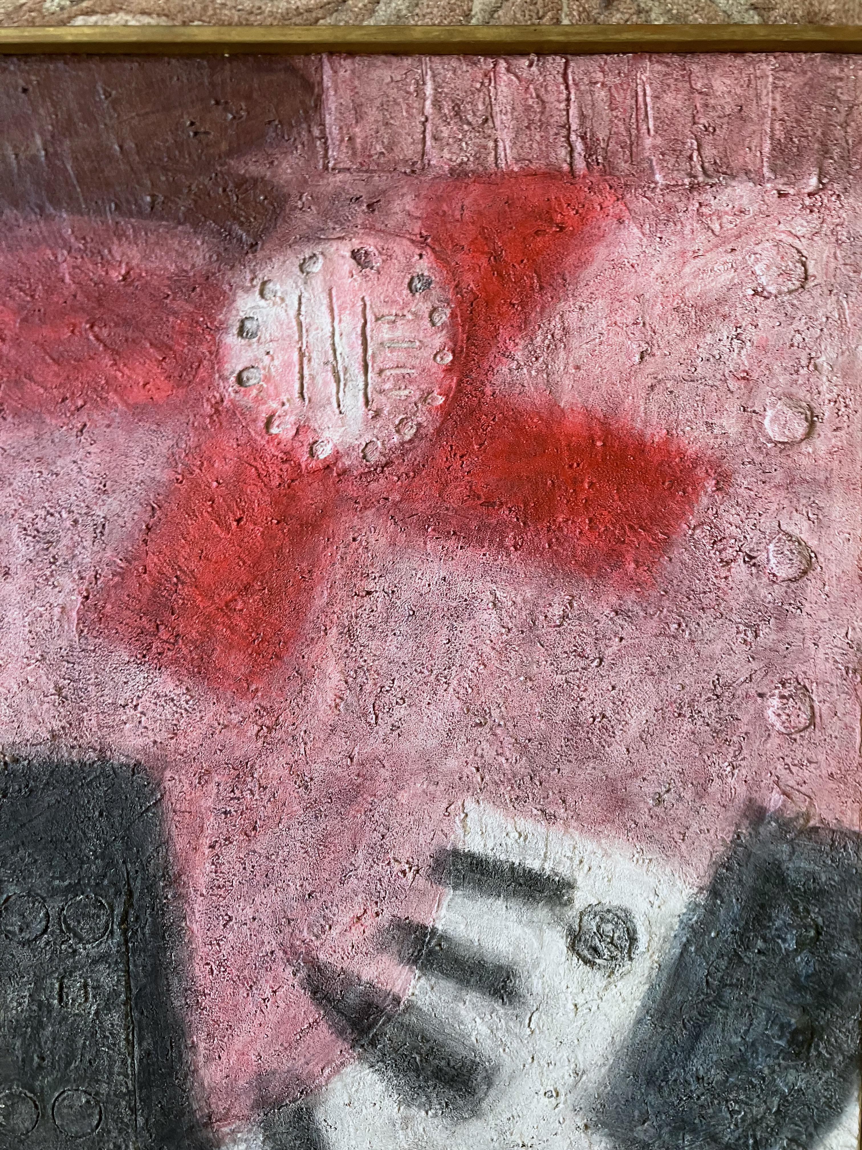 Astronomo - Black Abstract Painting by Ruben Poblano