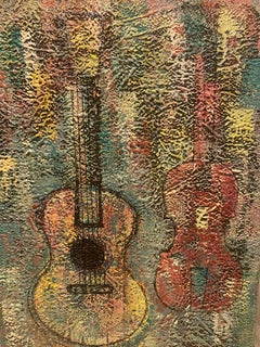 Guitare, peinture abstraite originale, unique en son genre