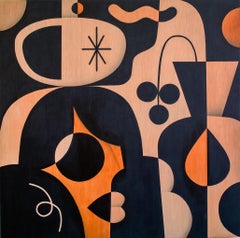«Sunny Morning II», naturaleza muerta abstracta contemporánea, acrílico sobre madera