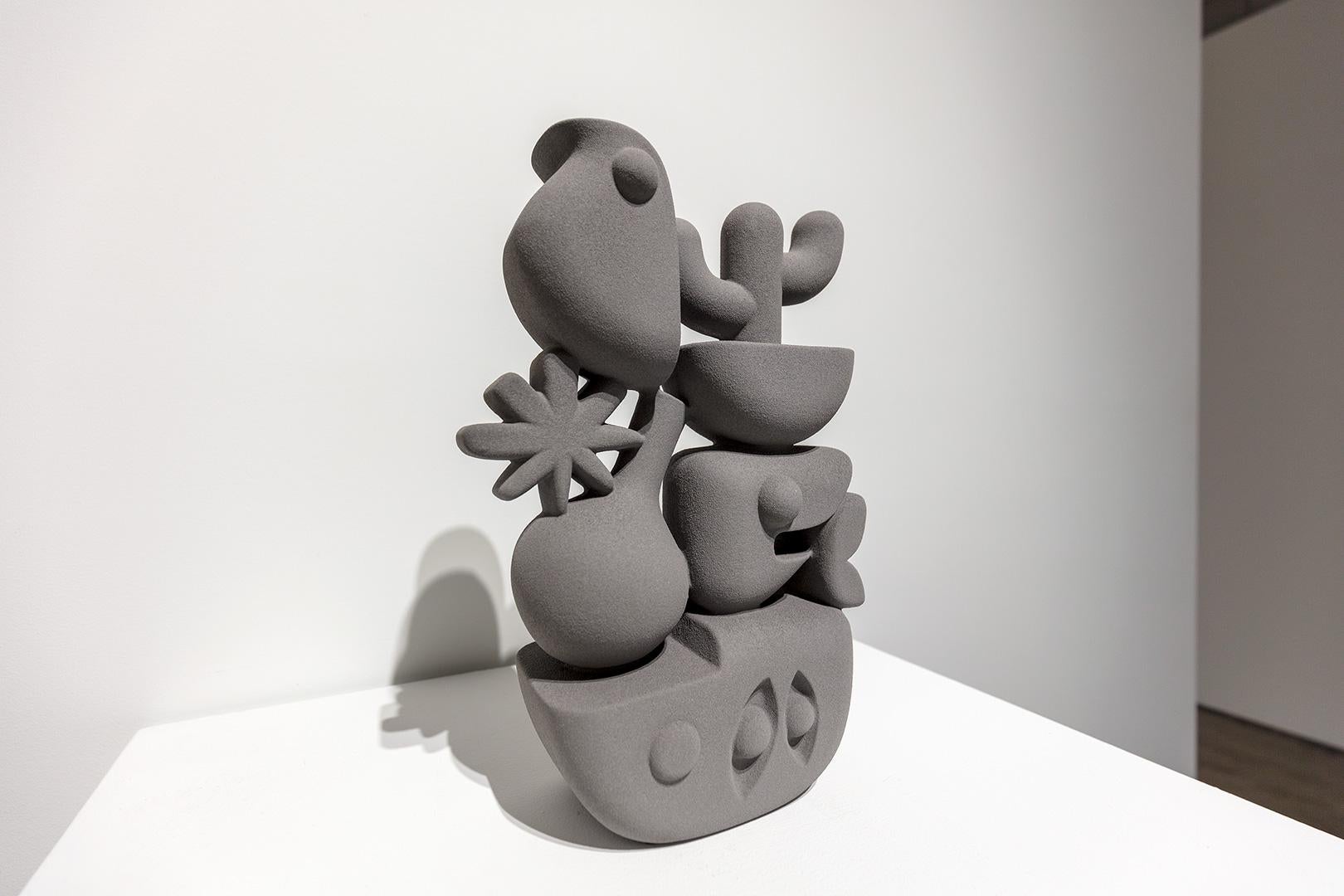 Equilibrio Ceramic 2022 - Gray Still-Life Sculpture by Rubén Sánchez