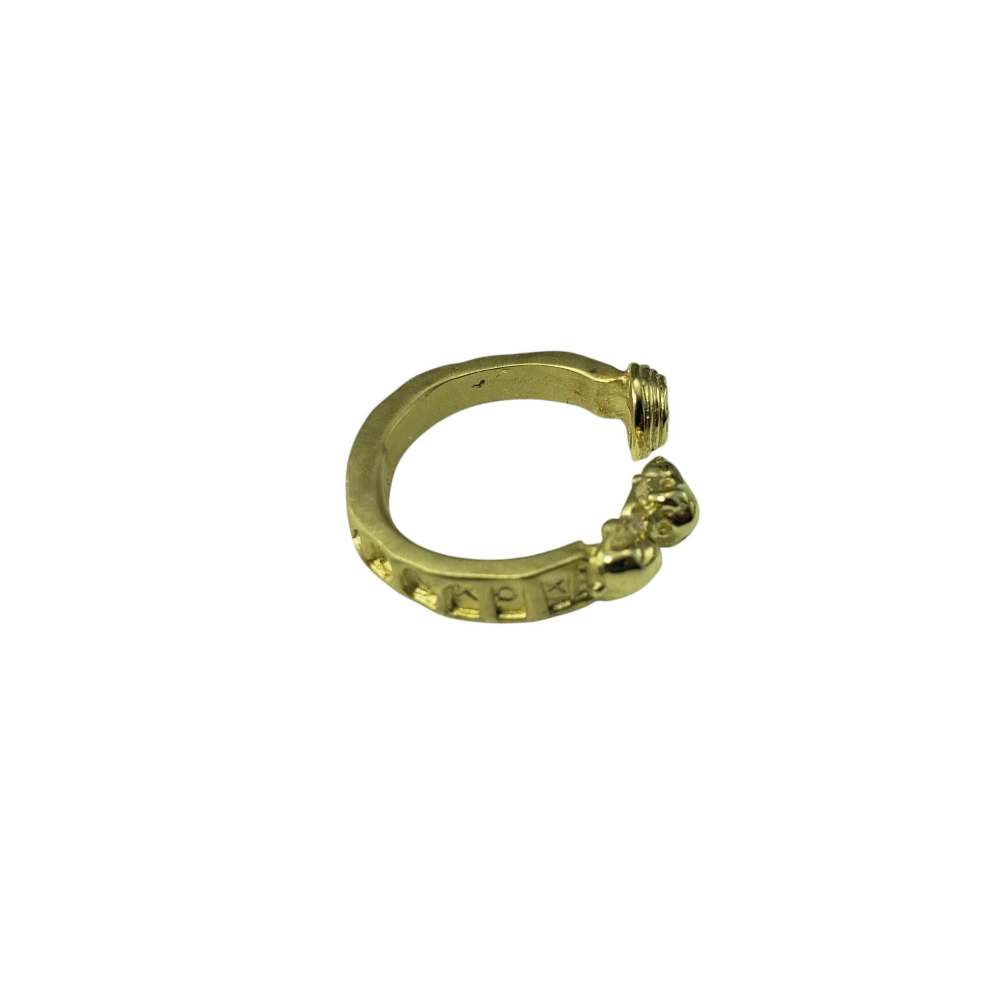 Contemporary Ruben Viramontes 18K Yellow Gold and Diamond Beagle Ring Size 8 #20778 For Sale