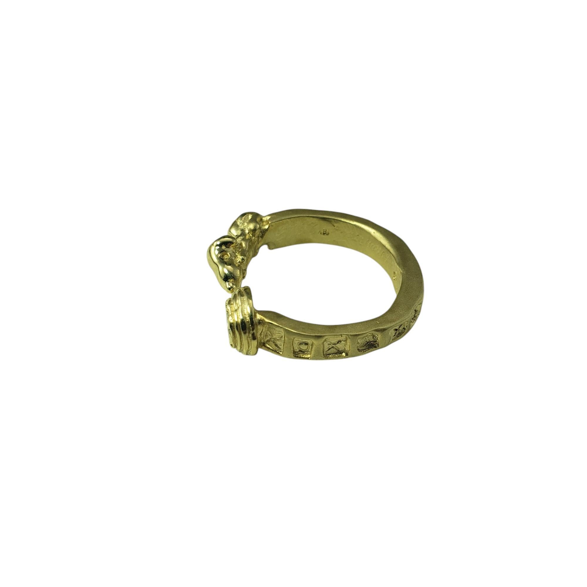Brilliant Cut Ruben Viramontes 18K Yellow Gold and Diamond Beagle Ring Size 8 #20778 For Sale