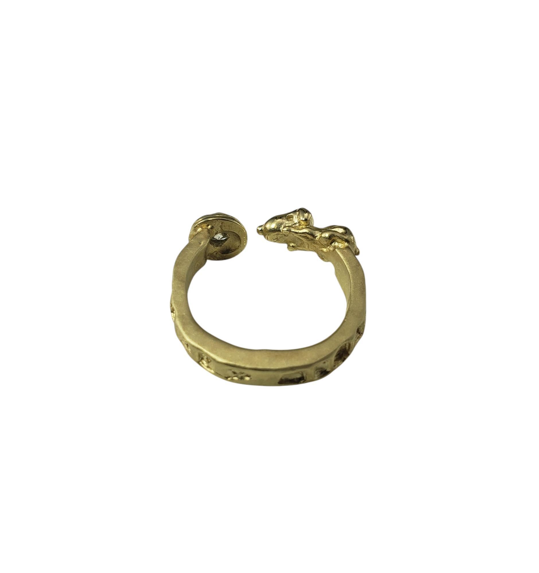 Ruben Viramontes 18K Yellow Gold and Diamond Beagle Ring Size 8 #20778 In Good Condition For Sale In Washington Depot, CT