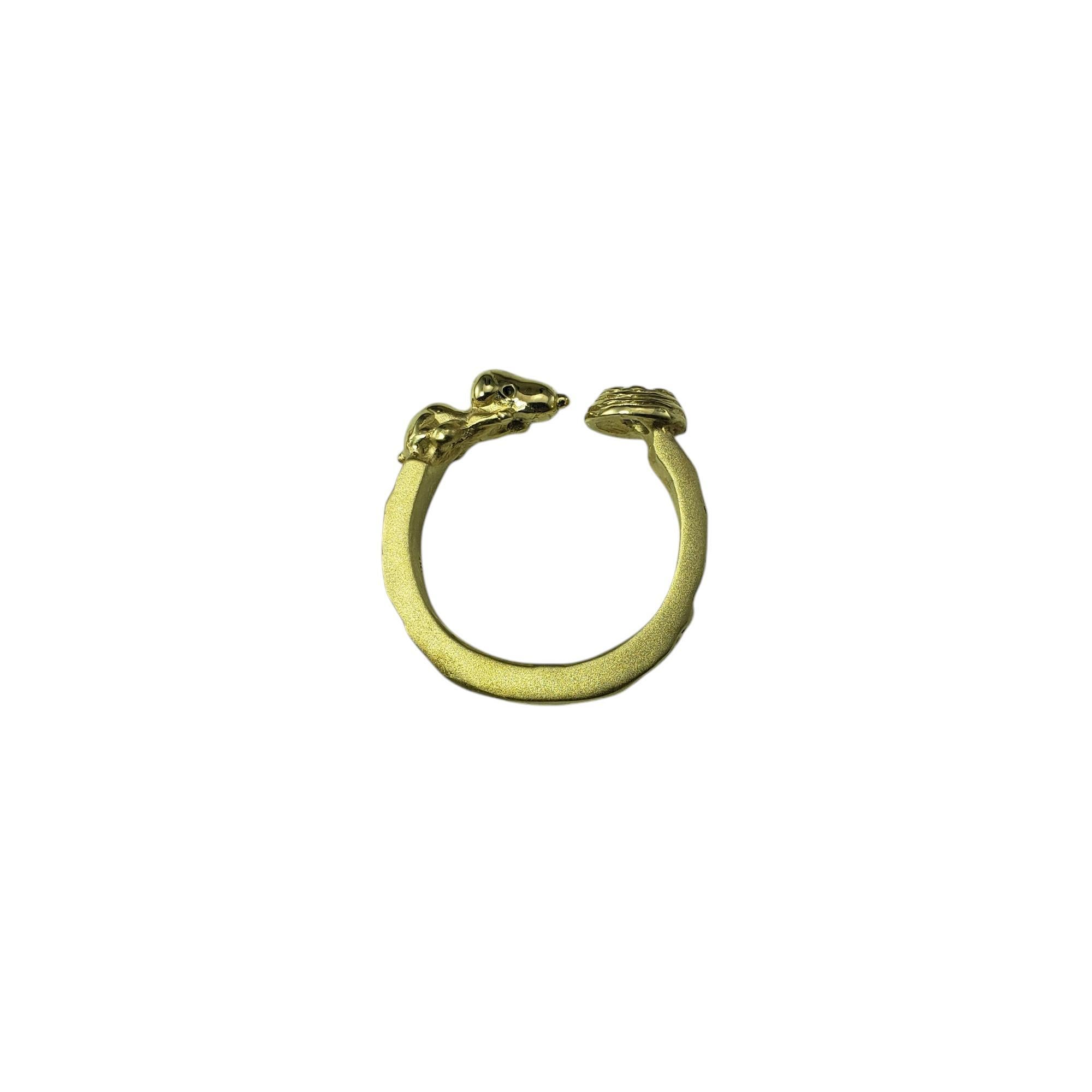 Women's Ruben Viramontes 18K Yellow Gold and Diamond Beagle Ring Size 8 #20778 For Sale
