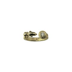 Ruben Viramontes 18K Yellow Gold and Diamond Beagle Ring Size 8 #20778