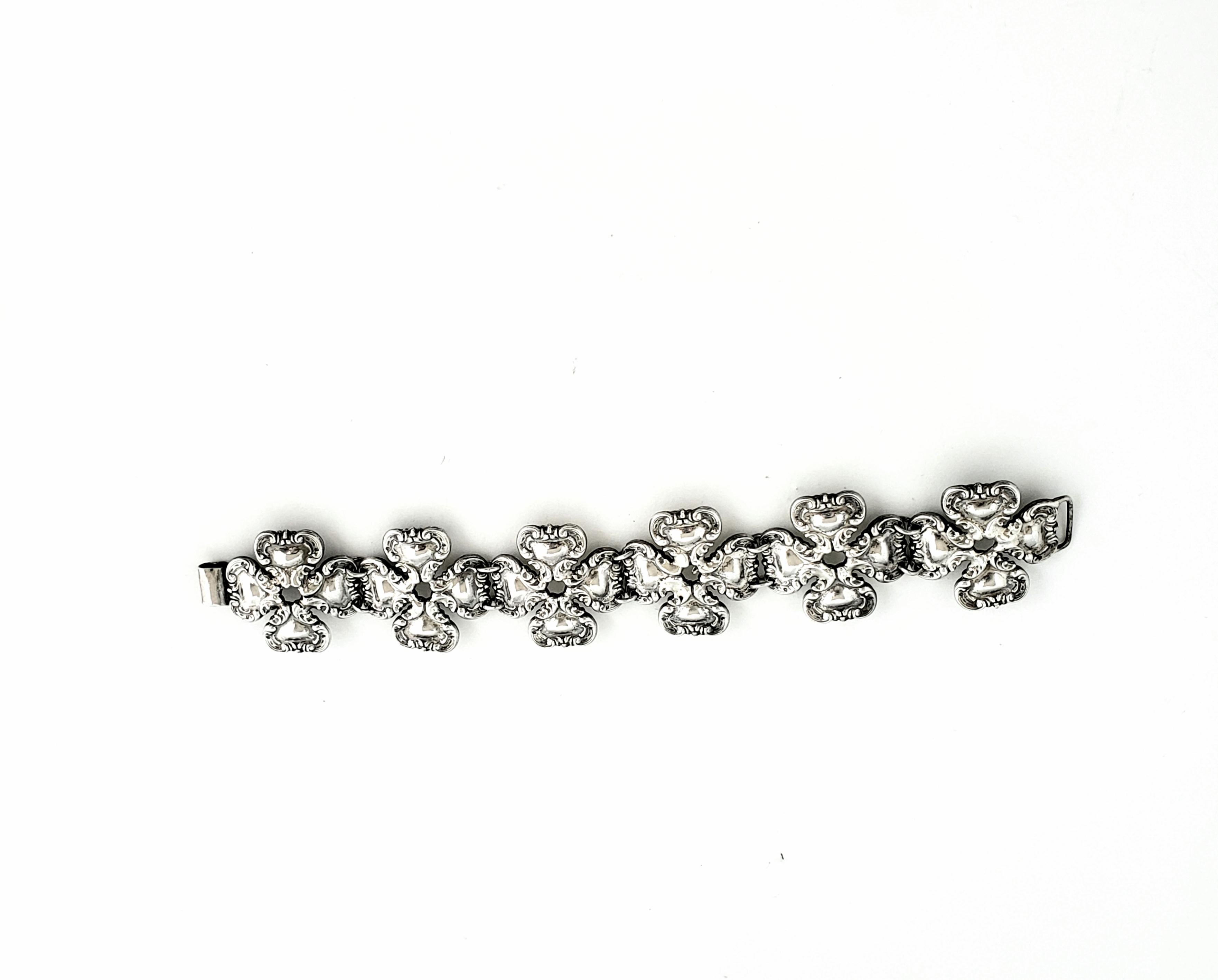 Women's or Men's Rubens Mexico Sterling Silver Four Leaf Clover Link Bracelet