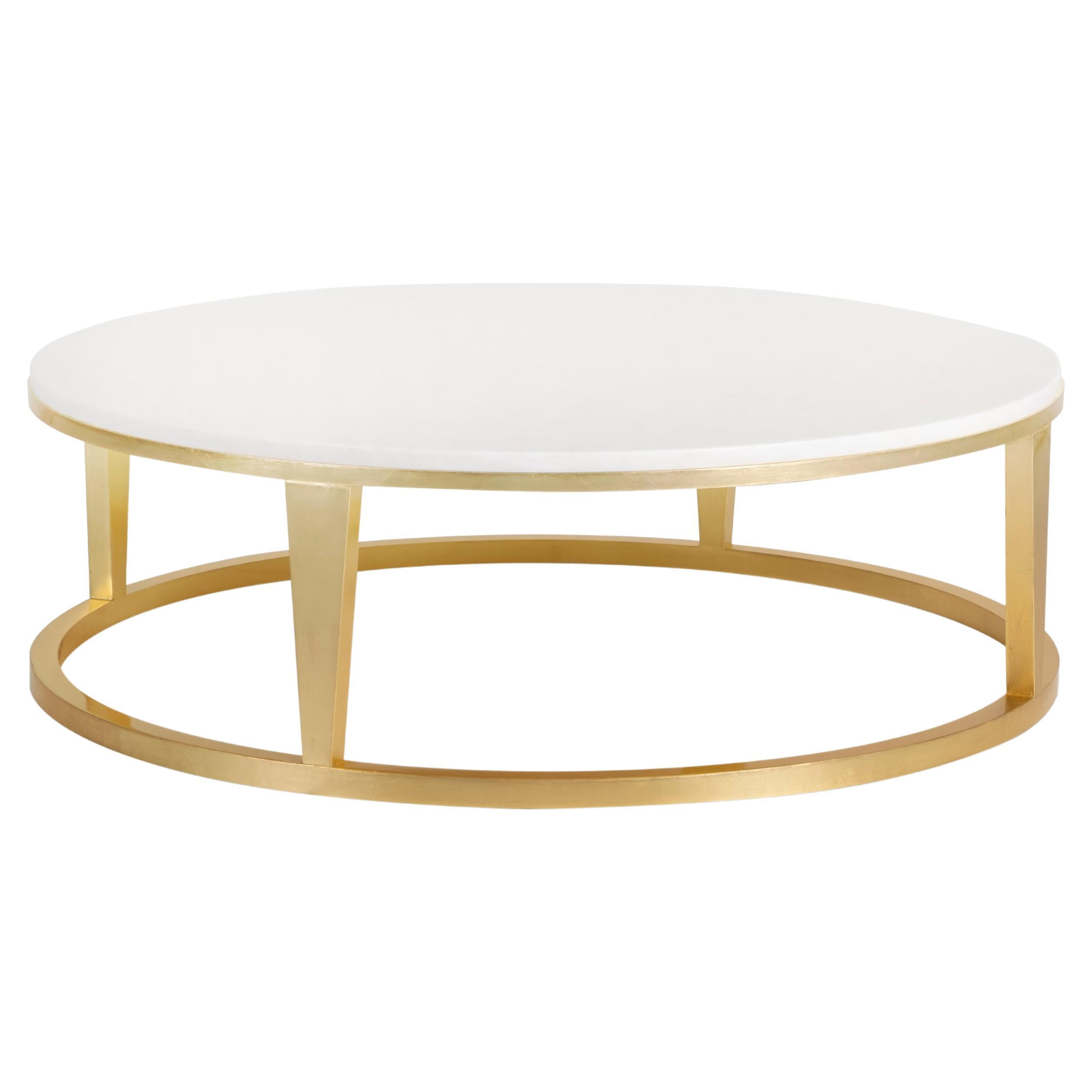 Art Deco Rubi Coffee Table Calacatta Marble Gold Handmade Portugal Greenapple For Sale