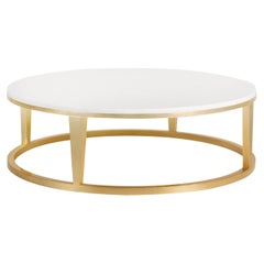 Rubi Coffee Table with Calacatta Bianco Marble Handcrafted by Greenapple