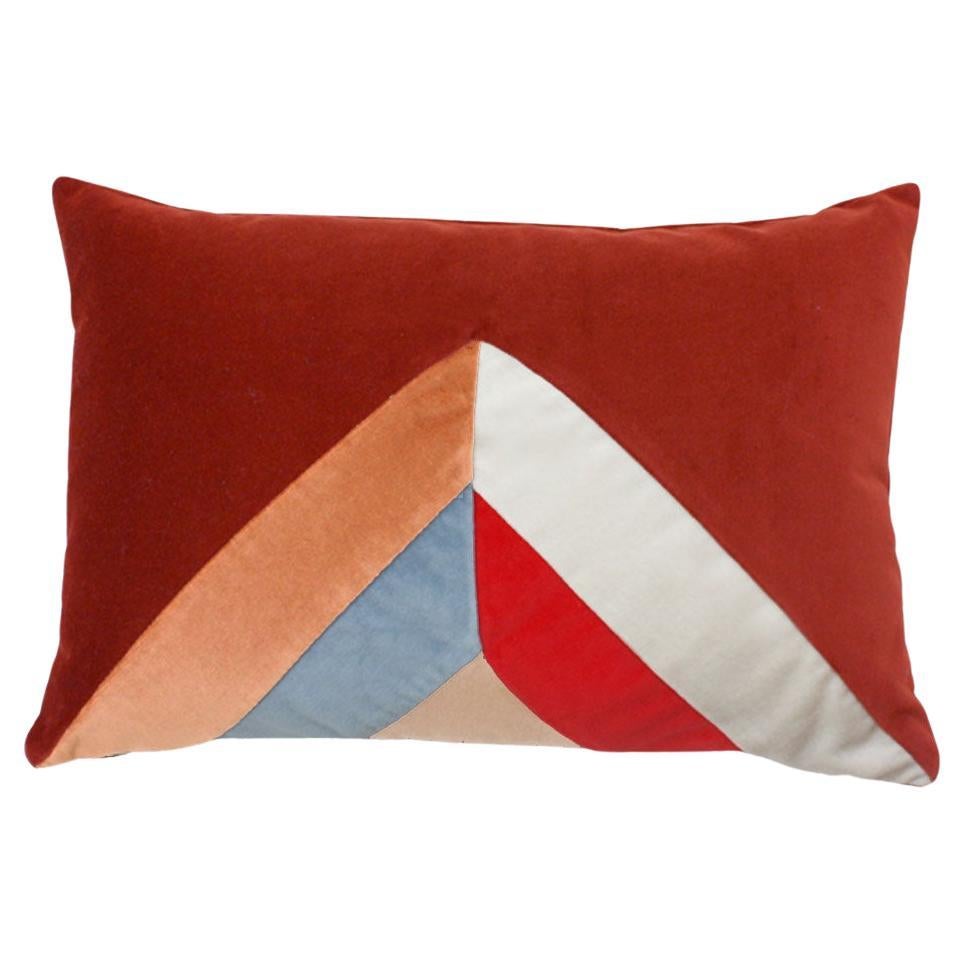 Cojín decorativo de terciopelo de lujo hecho a mano Rubí Tierra en venta