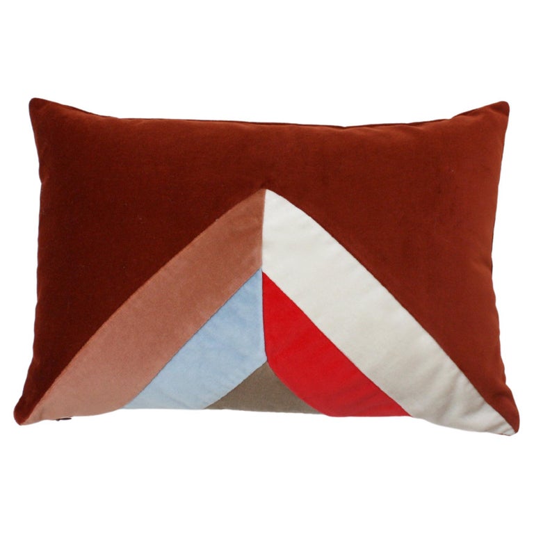 Rubi Earth Velvet Deluxe Handmade Decorative Pillow For Sale at 1stDibs
