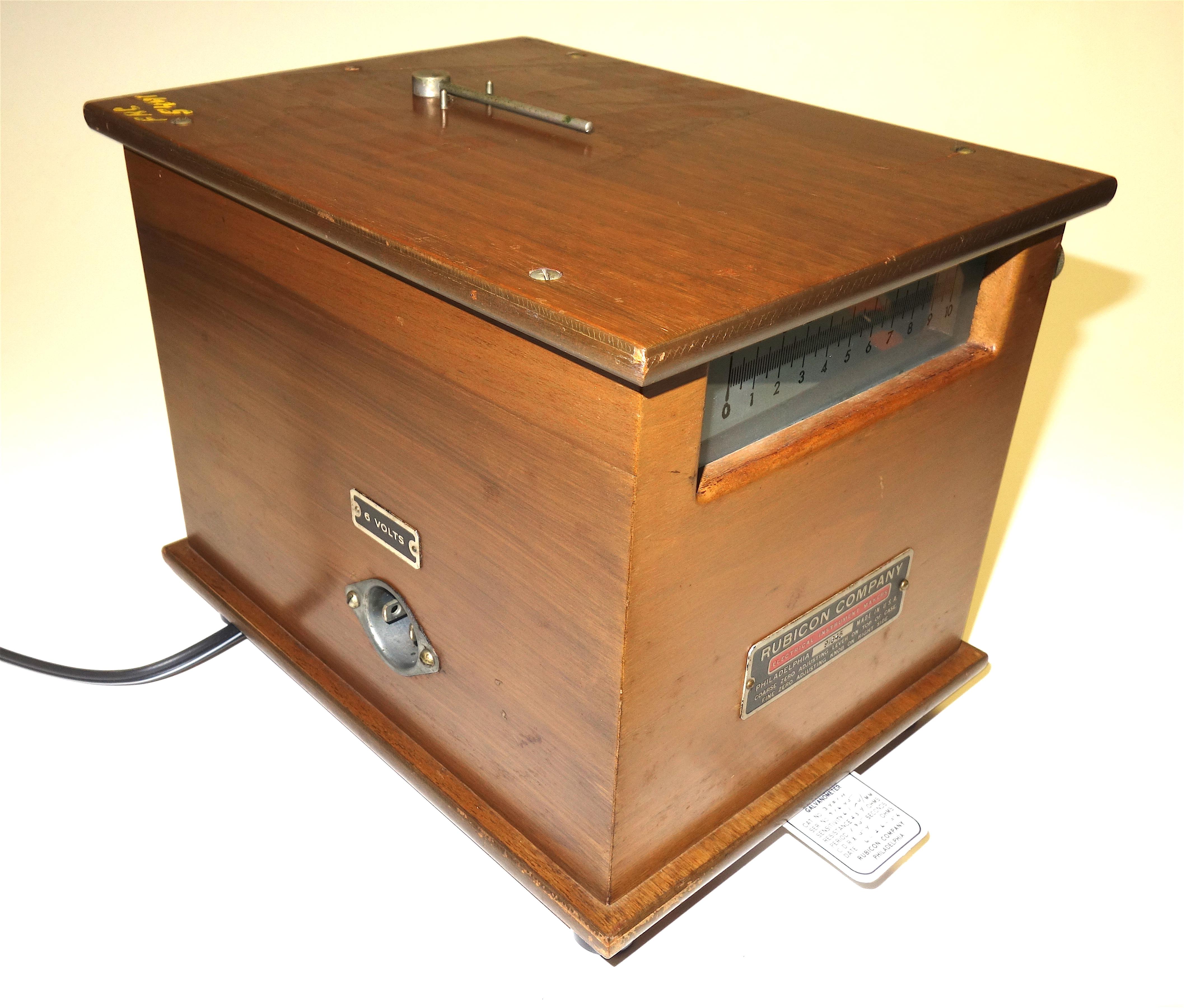 Industrial Rubicon Reflecting Galvanometer Test Piece in Wood Cabinet For Sale