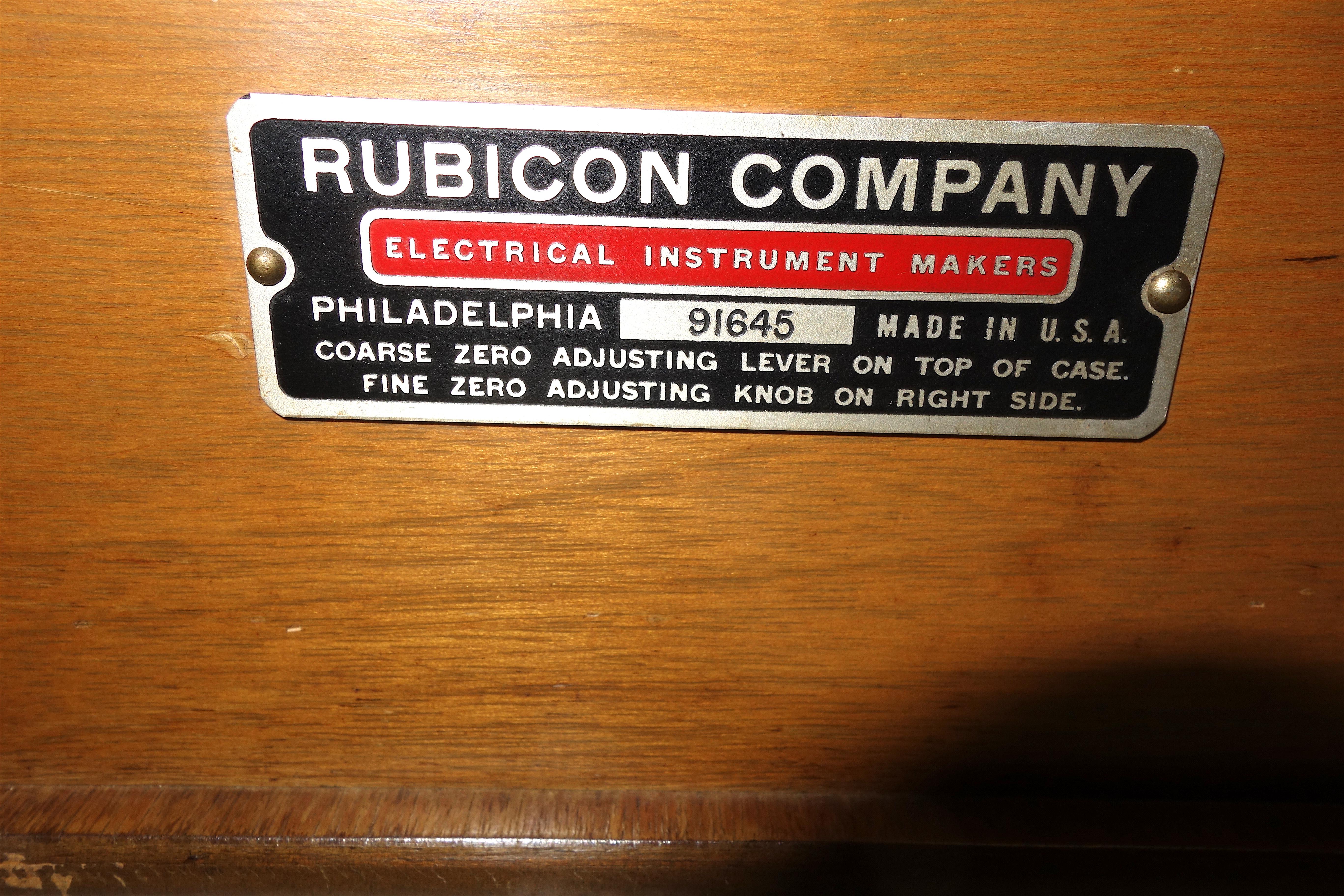Metal Rubicon Reflecting Galvanometer Test Piece in Wood Cabinet For Sale