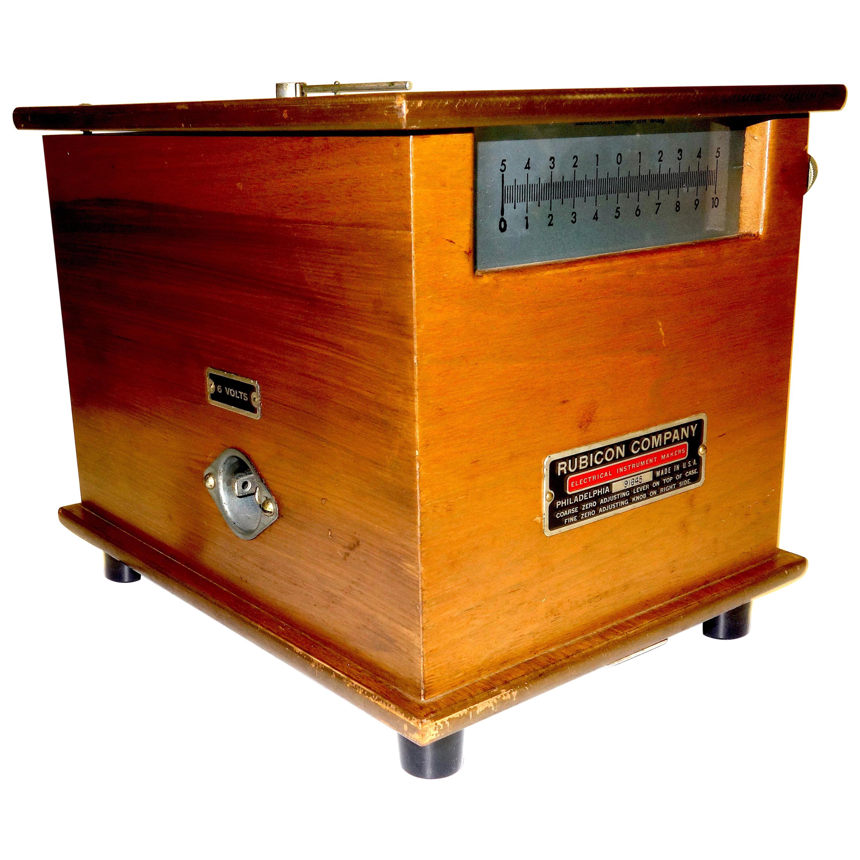 Rubicon Reflecting Galvanometer Test Piece in Wood Cabinet For Sale