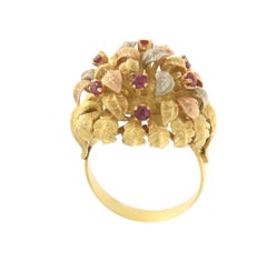 Rubies 18 Karat Yellow Gold Cocktail Ring