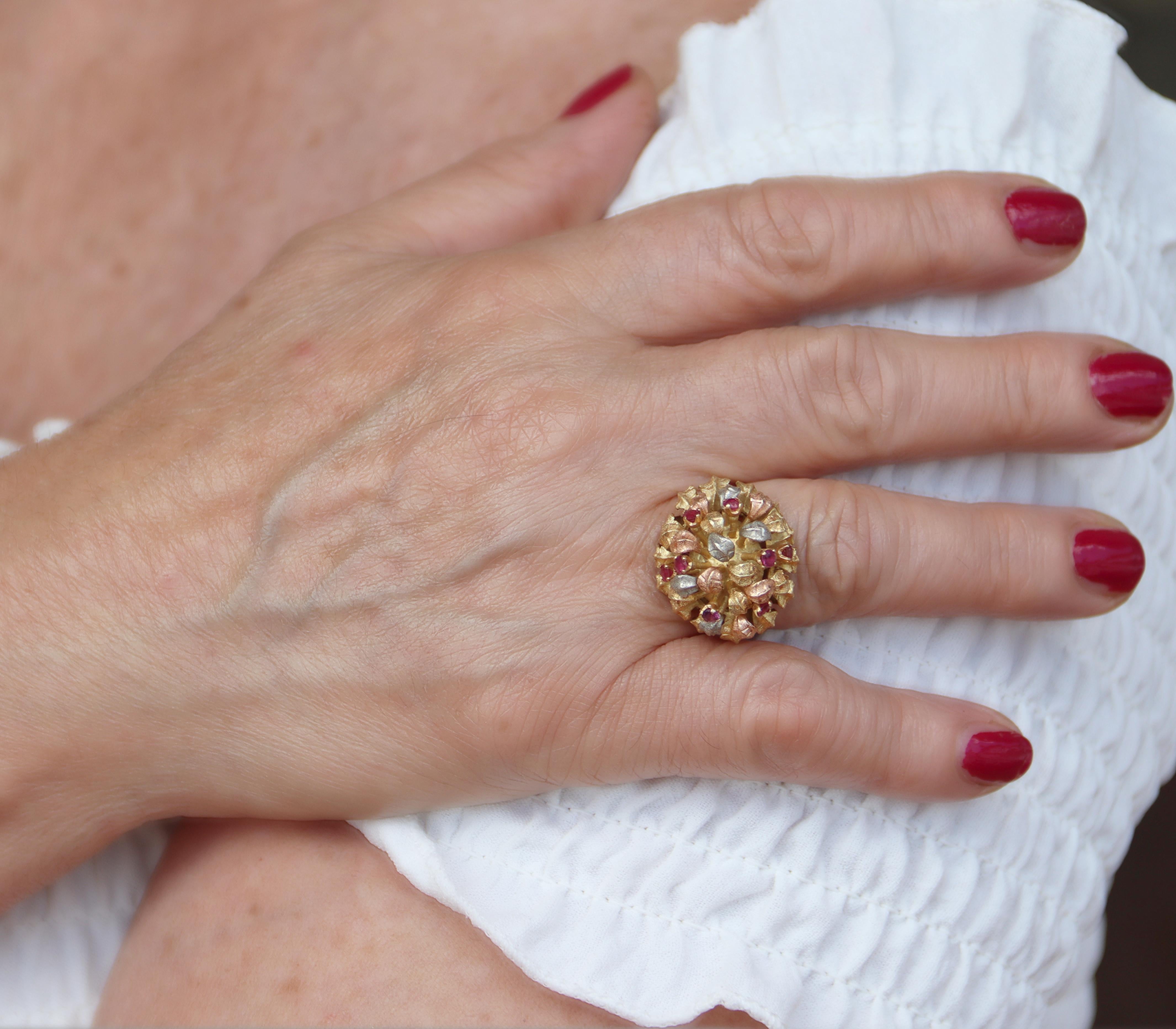 Rubine 18 Karat Gelbgold Cocktail-Ring 2