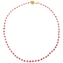 Rubies 9 Karat Rose Gold Necklace Handcrafted in Italy