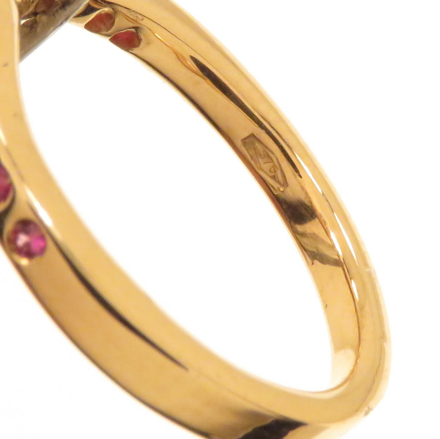 Rubies 9K Rose Gold Ring Handcrafted For Sale 5