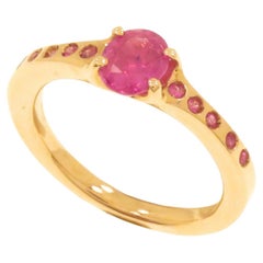 Rubies 9K Rose Gold Ring Handcrafted