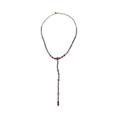 Collier de rubis et diamants  Monté en or 18k et en argent