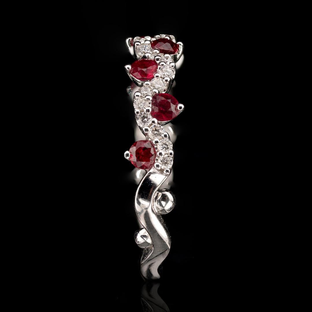Rubies and Diamonds Ring In New Condition For Sale In New York, NY