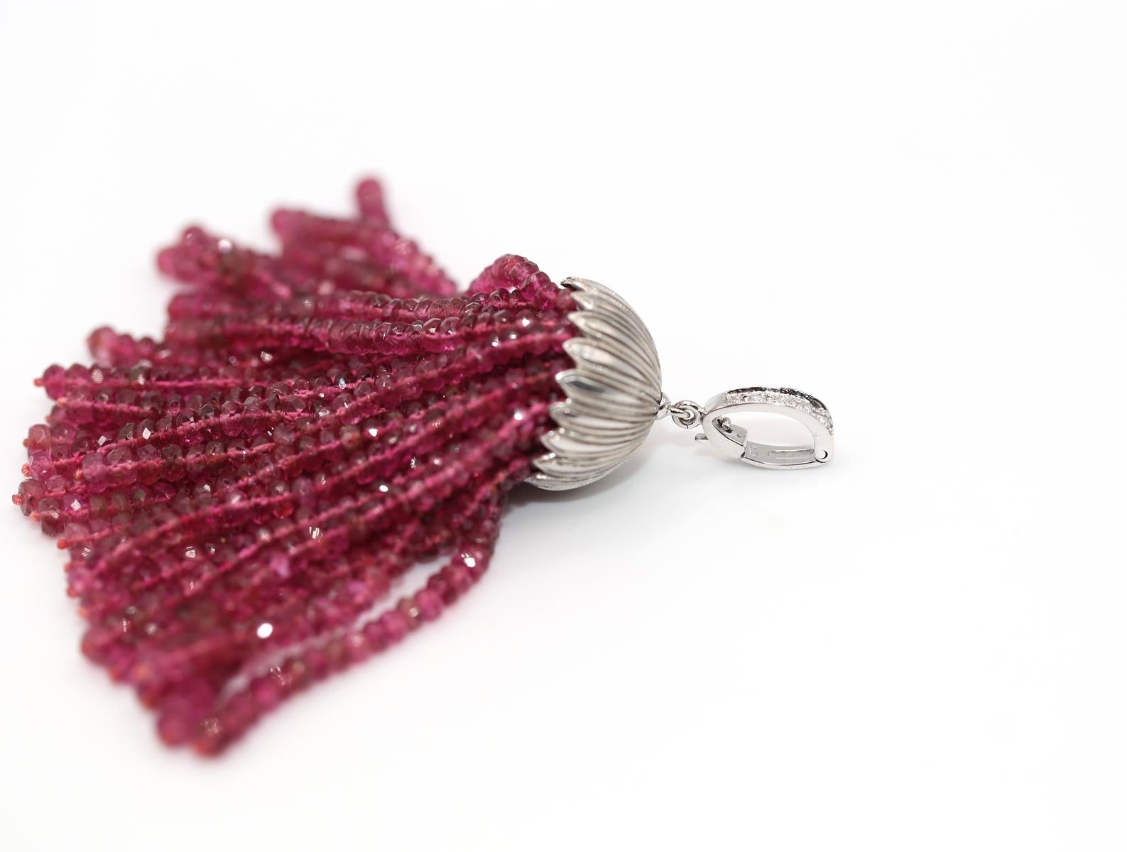 Pendentif en or et platine avec perles de rubis, 1920 en vente 6