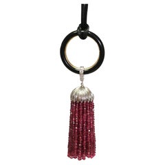 Pendentif en or et platine avec perles de rubis, 1920