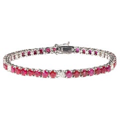 Rubies Carat 5.50 and Diamonds Carat 0.70 G-H/VS Tennis Bracelet