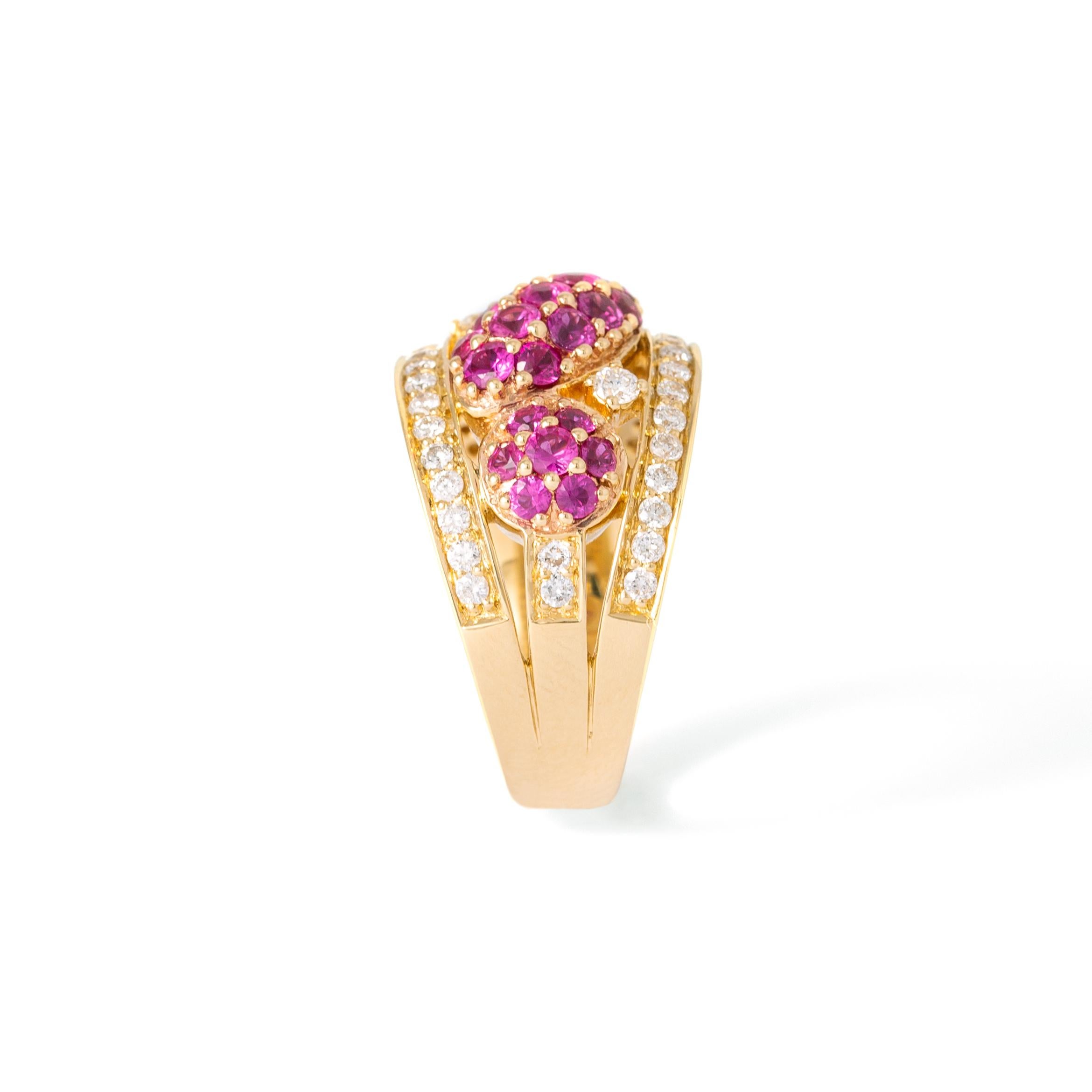 Rubies Diamond Gold Ring For Sale 1