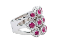 Rubies, Diamonds, 18 Karat White Gold Band Ring