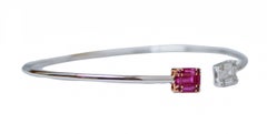 Rubies, Diamonds, 18 Karat White Gold Modern Bracelet.