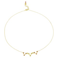 Rubine und Diamanten 18 Karat Gelbgold Halskette Handgefertigt in Italien