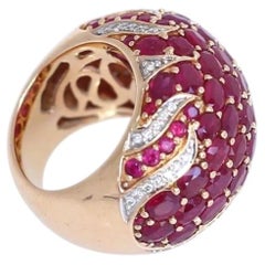 Ruby and Diamond Cocktail Ring in Gold, By Designer Unknown, 1990