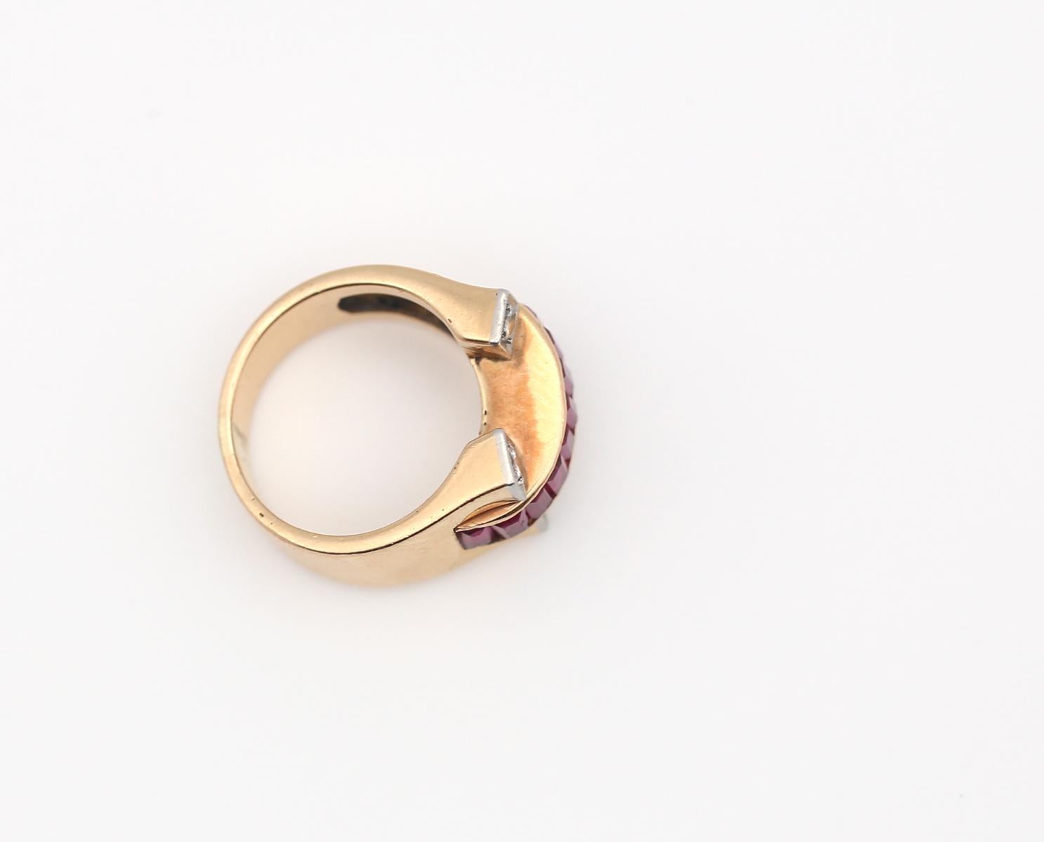 Women's or Men's Rubies Diamonds Horseshoe Charm Ring, 1940